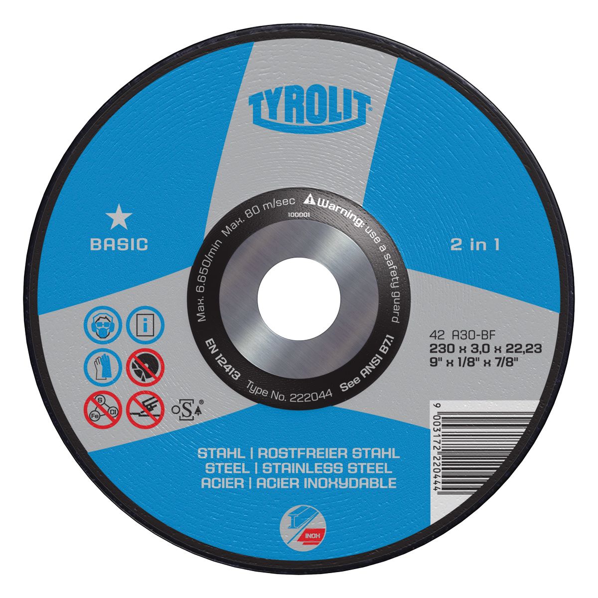 Tyrolit Cut-Off 4.5" x .040" x 7/8" - T27 - 25pk - Buster's Industrial Supply