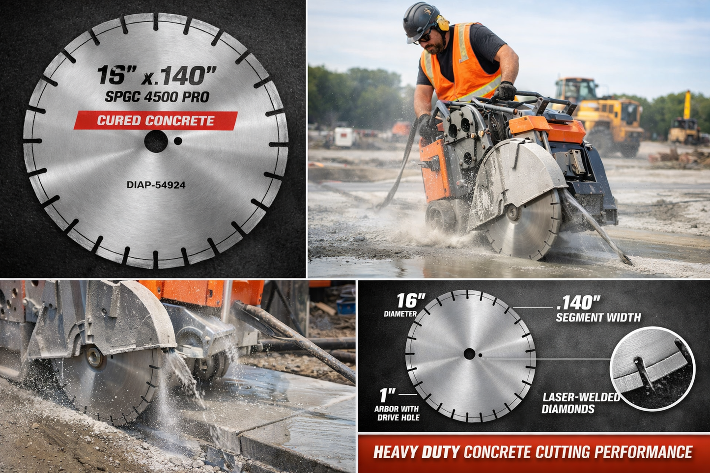 16" x .140 SPGC 4500 Pro Cured Concrete Walk-Behind