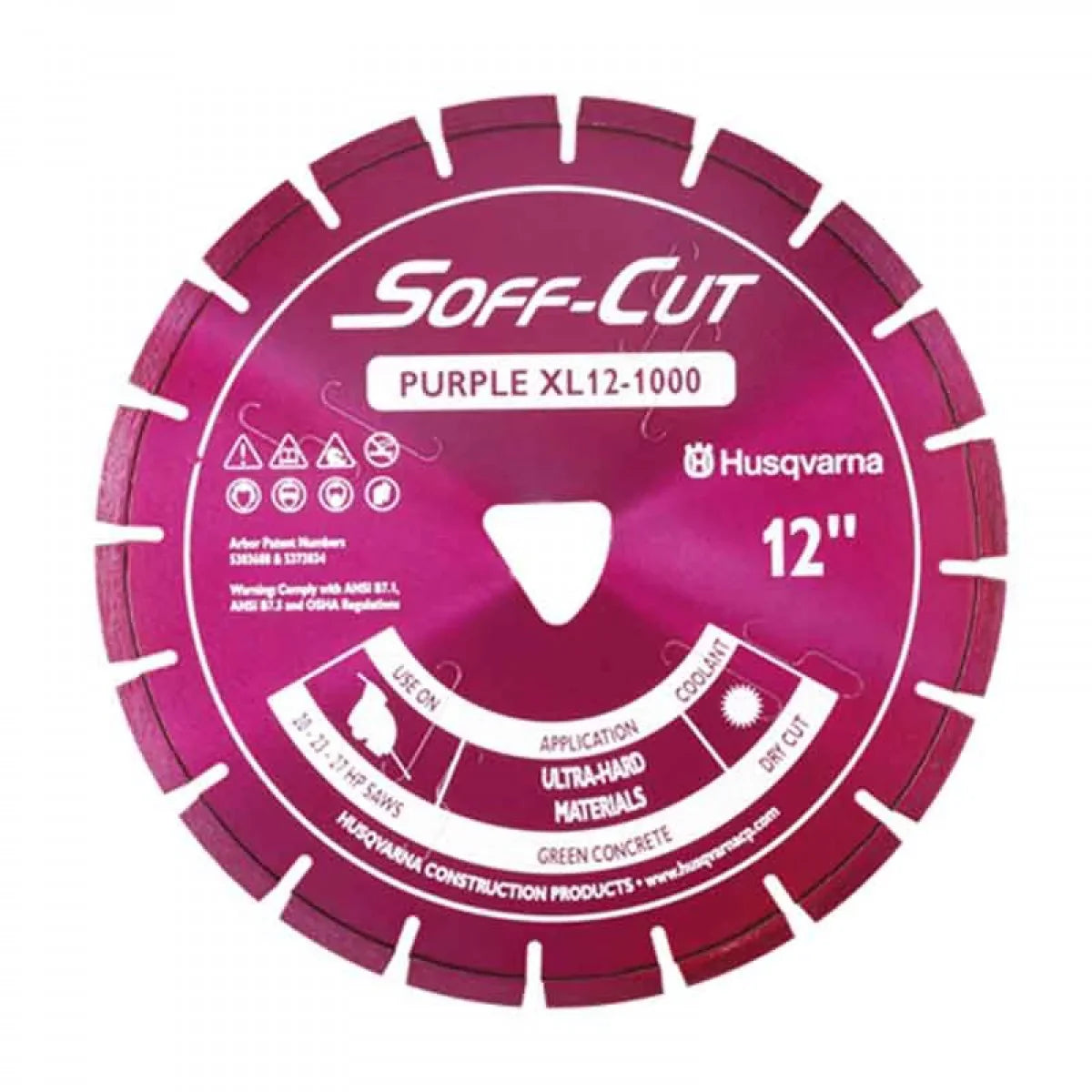Soff Cut, Diamond Blade, 13.5" x .125 Soff Cut Arbor GC-46 AX Purple - Buster's Industrial Supply