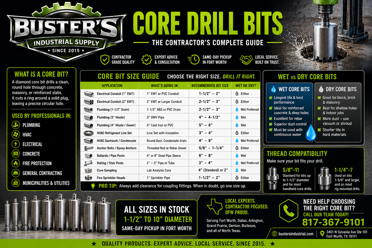 Core Bit Size Guide: How to Choose the Right Diamond Core Bit for Any ...
