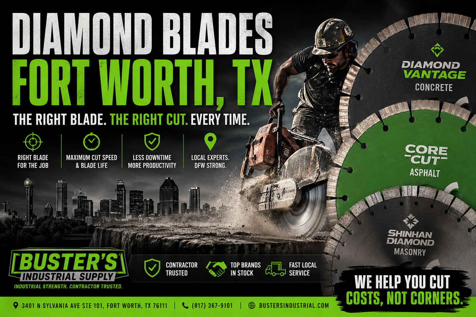 Diamond Blades Fort Worth TX | Concrete & Asphalt Saw Blades