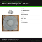 1/4 oz Adhesive Wheel Weight Roll 10 lb box - specifications