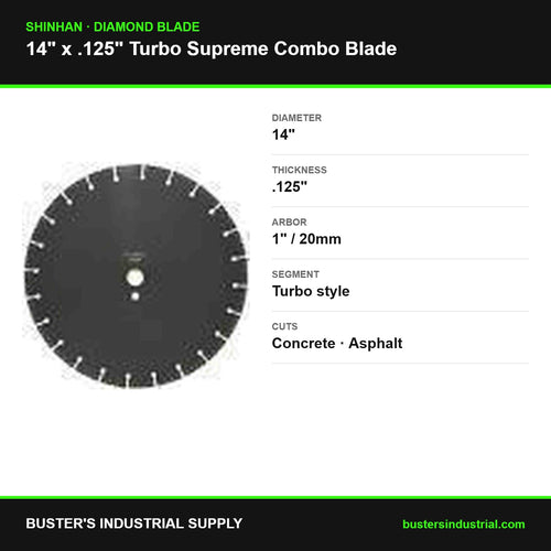 14 x .125 Turbo Supreme Combo diamond blade - specifications