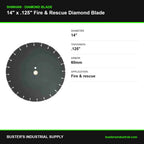 14 x .125 x 60mm arbor fire and rescue diamond blade - specifications