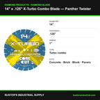 14 x .125 x 1 X-Turbo Panther Twister combo diamond blade - specifications