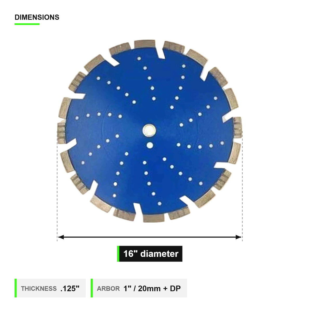16 inch Multicut Twister blade dimensions