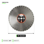 16 inch PGC4500 blade dimensions