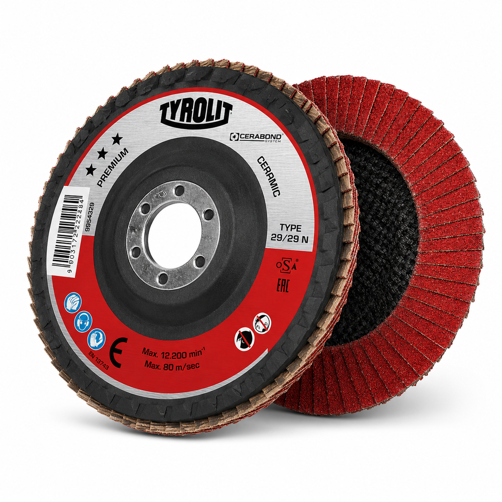 TYROLIT CERABOND X Ceramic Flap Disc – Steel & Stainless Steel
