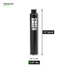 6.25" x 14" Wet Asphalt Core Bit dimensions - 6.25 inch diameter, 14 inch barrel