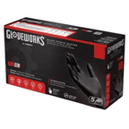 Nitrile Disposable Gloves, 6/5 mil Finger- Palm, Nitrile, Powder-Free, Black - 10box/cs
