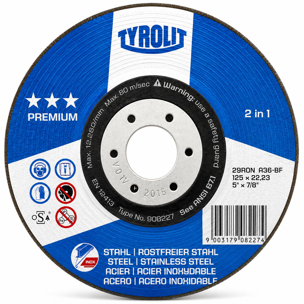 TYROLIT Premium 2in1 RONDELLER® Grinding Wheel – Steel & Stainless Steel