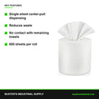 Center pull hand towel - key features