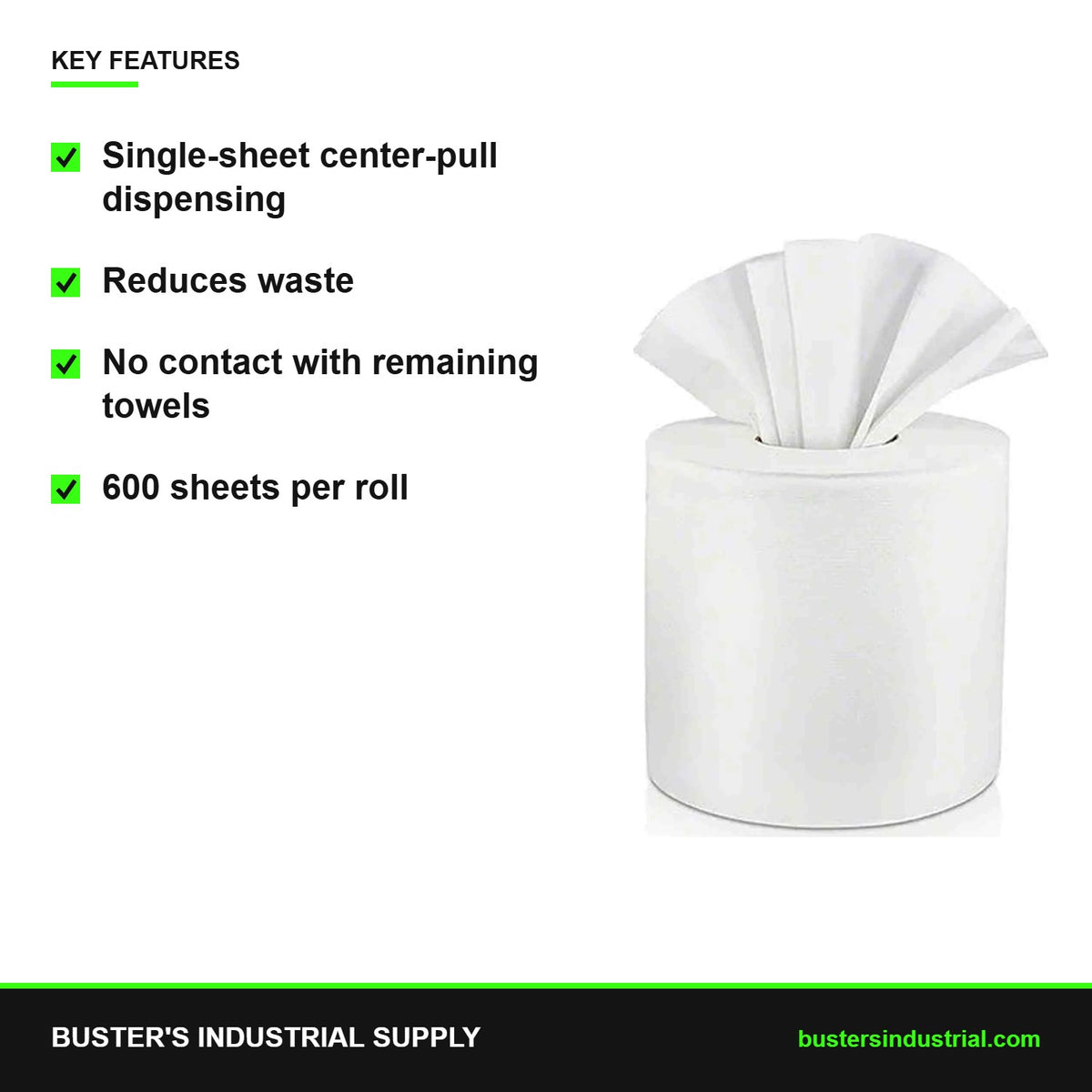 Center pull hand towel - key features