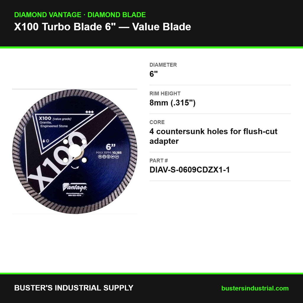 Diamond X100 6 in turbo blade specifications