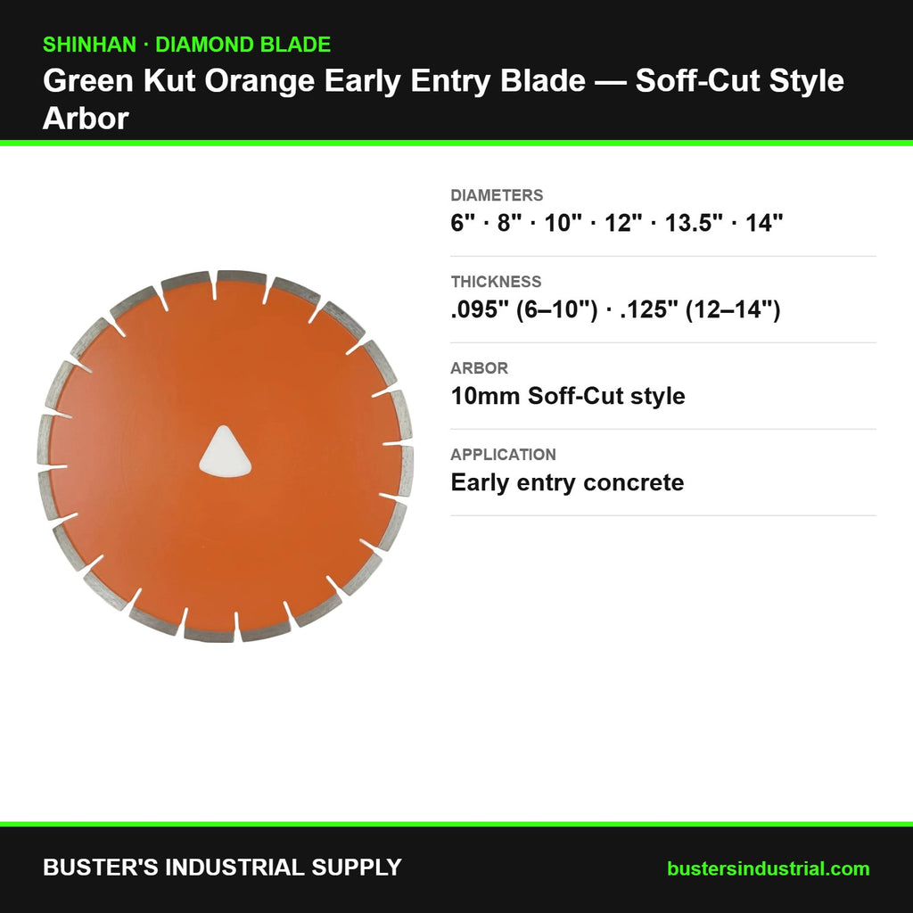 Green Kut early entry diamond blade specifications