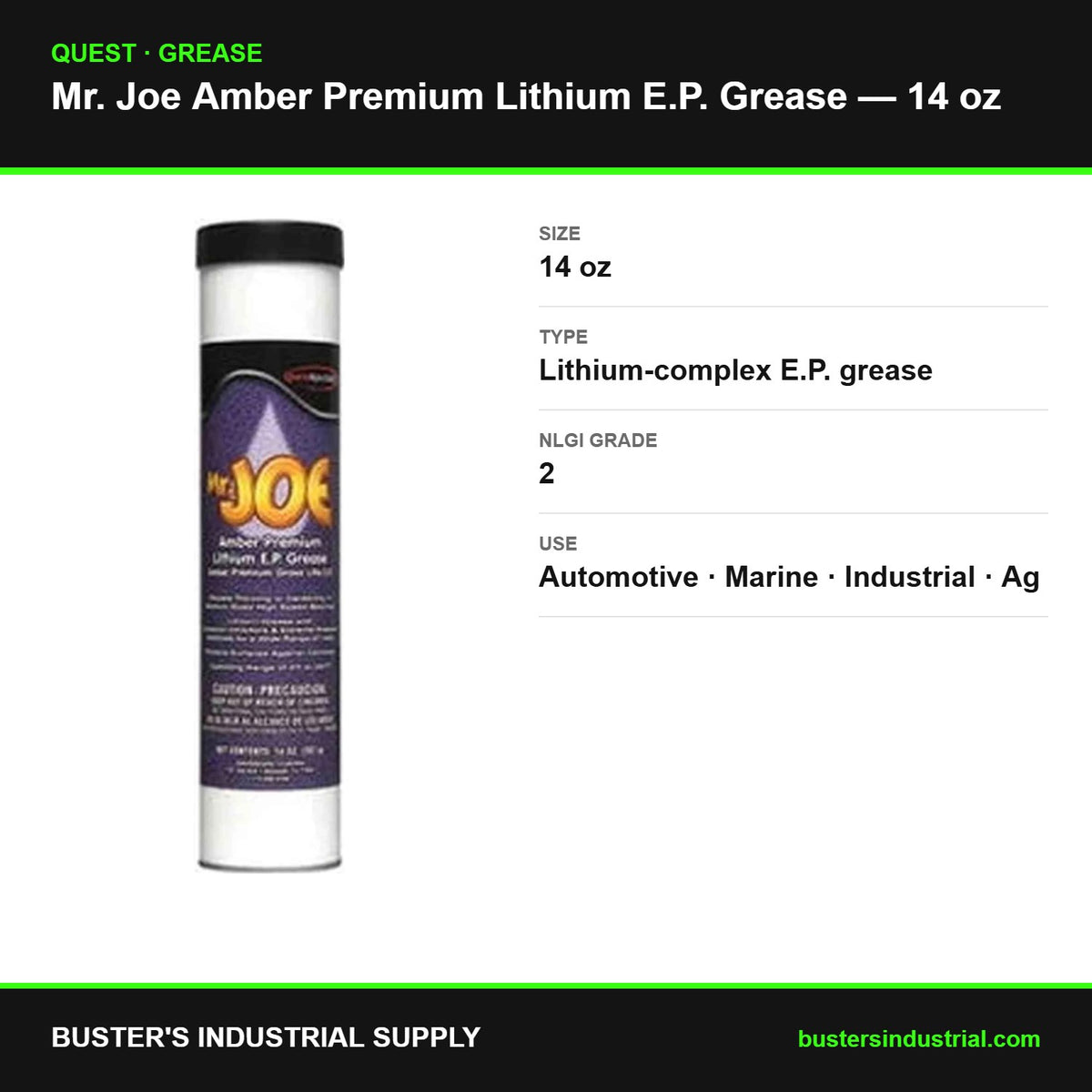 Mr. Joe amber premium lithium EP grease specifications