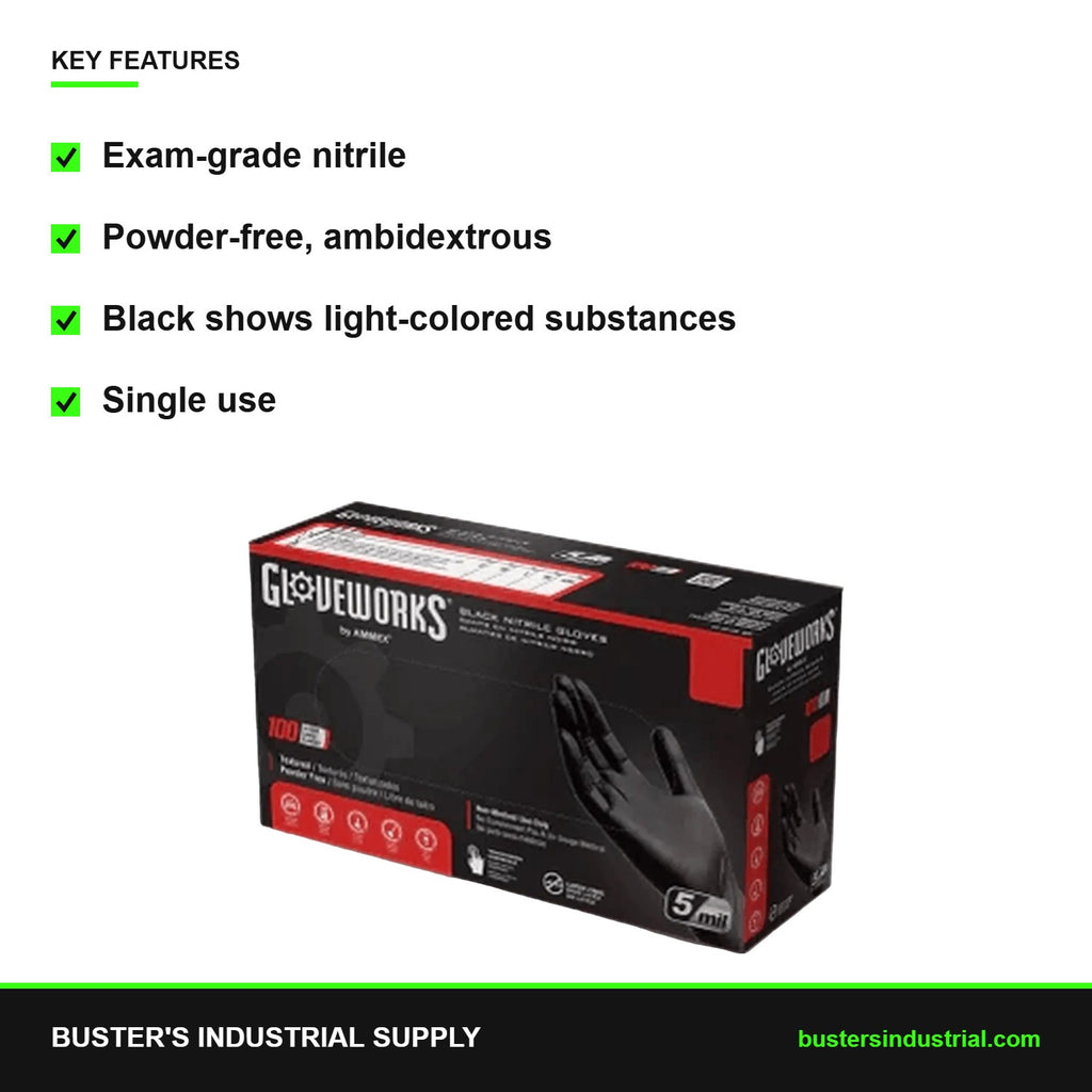 Black 6 mil nitrile gloves key features