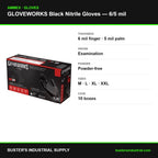 Black 6 mil nitrile gloves specifications