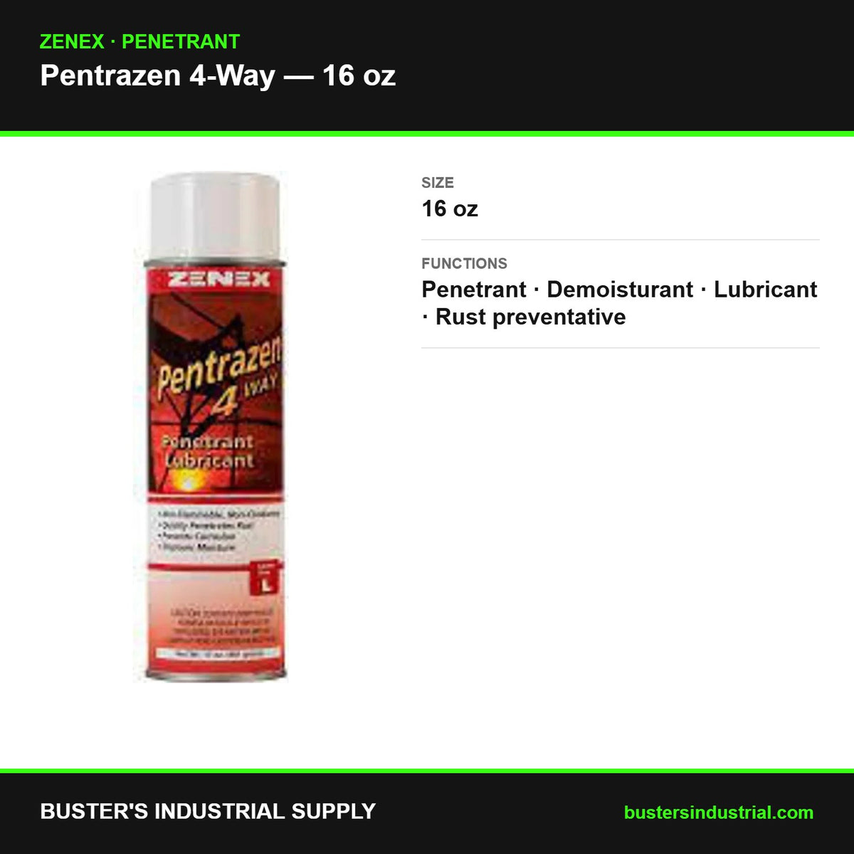 Pentrazen 4-way penetrant 16 oz specifications