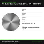 Pro Cutter 20 in diamond blade specifications