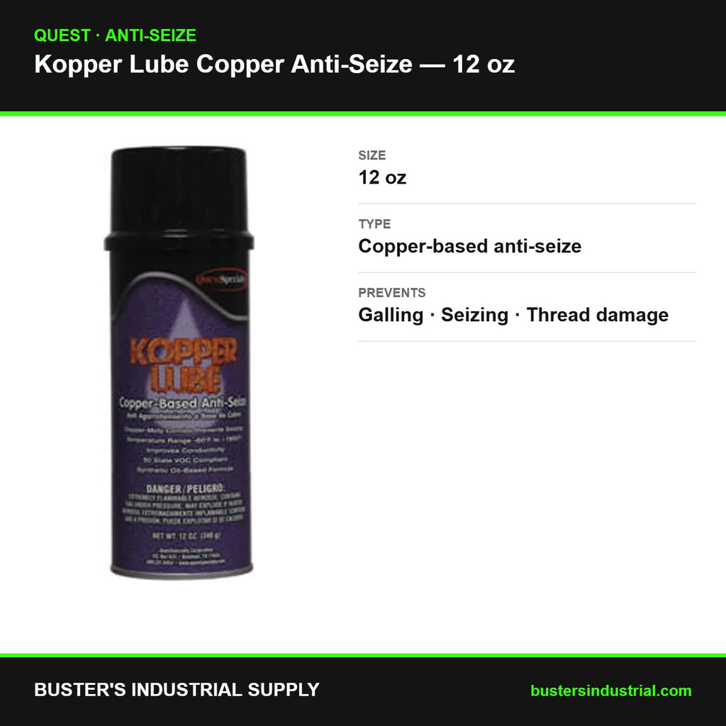 Quest Kopper Lube anti-seize lubricant specifications