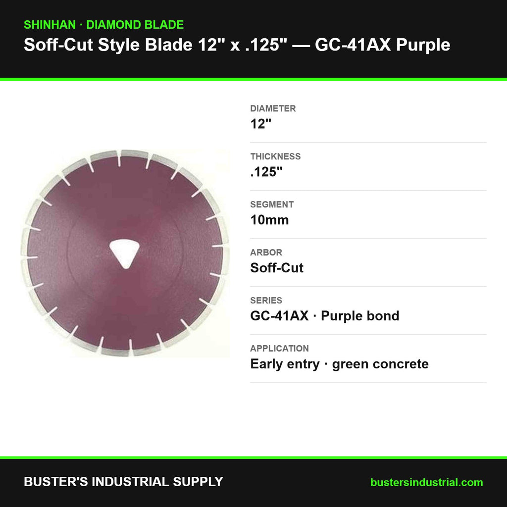 Soff-Cut 12 in x .125 diamond blade specifications