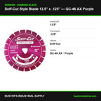 Soff-Cut 13.5 in x .125 diamond blade specifications