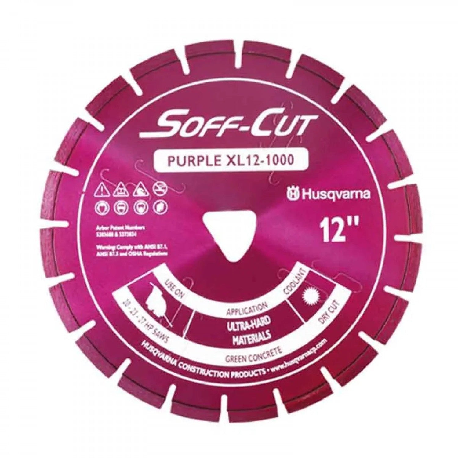Soff Cut, Diamond Blade, 13.5" x .125 Soff Cut Arbor GC-46 AX Purple