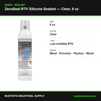 Zenaseal 8 oz clear RTV silicone specifications
